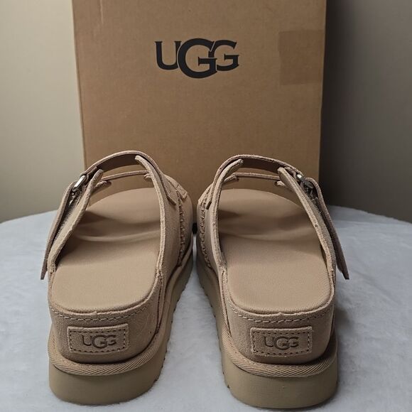 NIB Ugg Women's Goldenstar Hi Slide Platform Sandals Sz 9 Color Sand - Picture 4 of 11